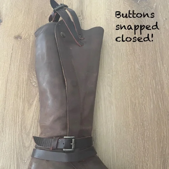 FREEBIRD by Steven Clive Tall Leather Brown Brown, Distressed Buckle, Size 8 - Picture 11 of 16